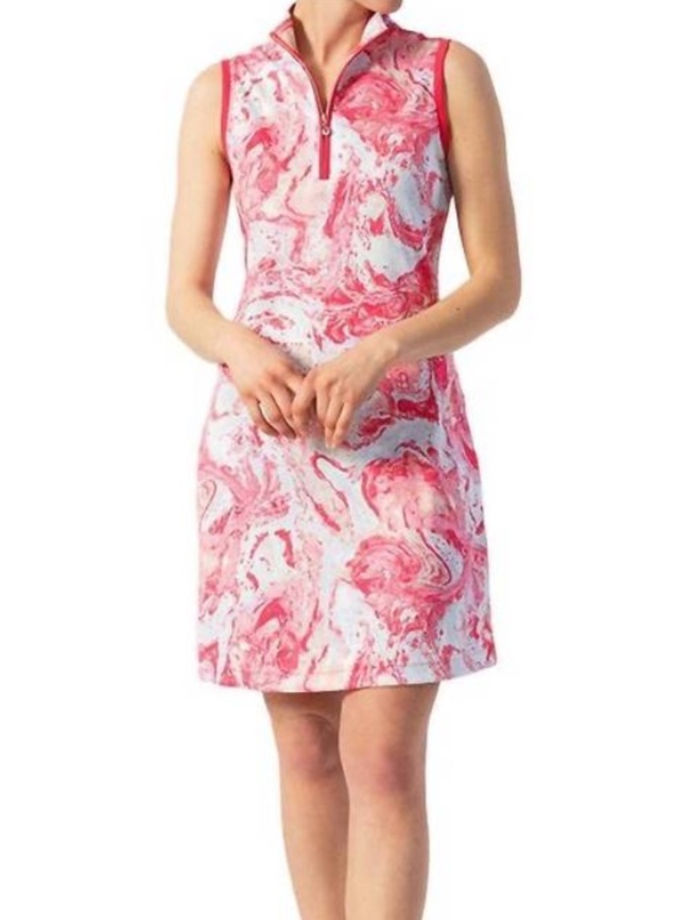 Daily Sports Adelina Sleeveless Dress Medium Pink Fruit Punch Swirl Golf Pockets